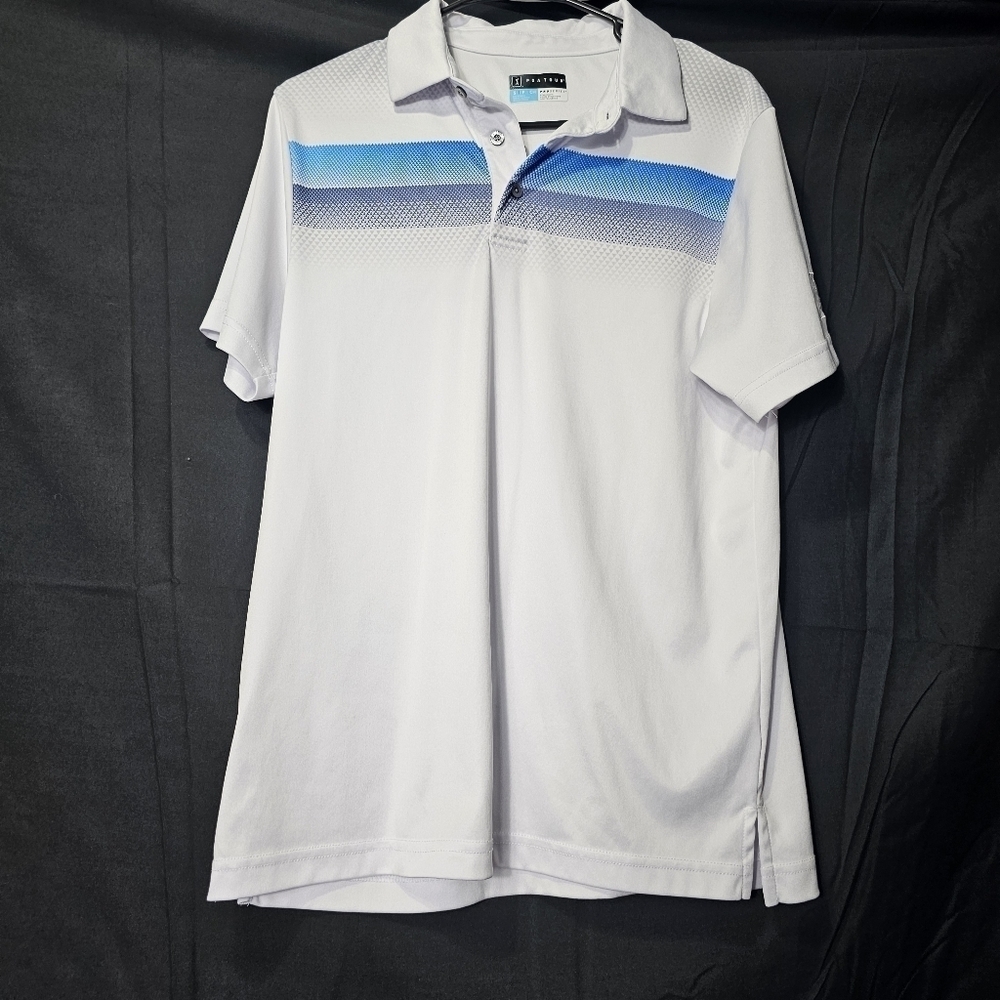 PGA TOUR pro series small short sleeve blue stripped chest polo